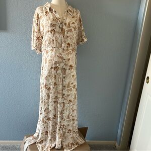 O'Neill Cream and Brown Maxi Dress